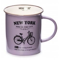 Purple New York Bicycle Mug