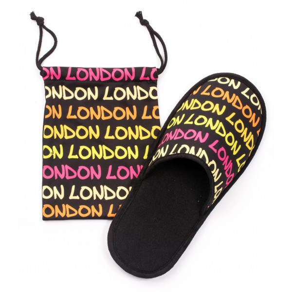 Yellow & Pink & Orange & White Black London Folding Women House Slipper